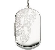 Sterling Silver Foot Prints Dog Tag Photo Locket