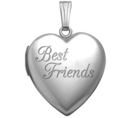 Sterling Silver  Best Friends Heart Photo Locket