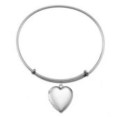 Expandable Bracelet w  Sterling Silver Heart Photo Locket