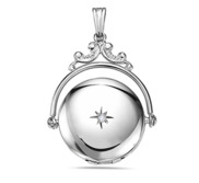 Sterling Silver Round Swivel Photo Locket