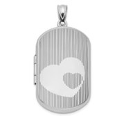 Sterling Silver Heart Swirl Dog Tag Photo Locket