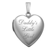 Sterling Silver Daddy s Little Girl Heart Photo Locket