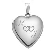 Sterling Silver  Together Forever  Heart Photo Locket