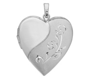 Sterling Silver Floral Heart Photo Locket