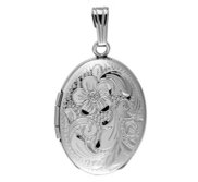 Sterling Silver Floral Oval PHoto Locket