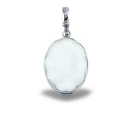 Sterling Silver Glass Oval Photo Locket