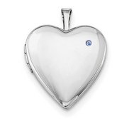 Sterling Silver Birthstone Heart Photo Locket