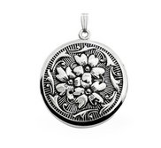 Sterling Silver Antique Round Photo Locket