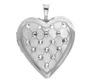 Sterling Silver Swarovski Crystal Heart Photo Locket