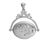 Sterling Silver Swivel   Spinner Oval Photo Locket