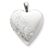 Sterling Silver Floral Heart Photo Locket