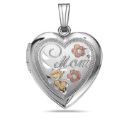 Sterling Silver  Mom  Heart Photo Locket