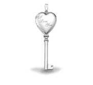 Sterling Silver   I Love You   Key Photo Locket