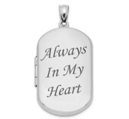 Sterling Silver Always In My Heart Dog Tag Photo Locket