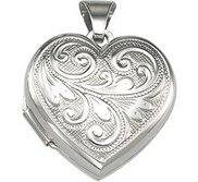 Sterling Silver Floral Heart Photo Locket