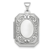 Sterling Silver Fancy Scroll Rectangle Photo Locket