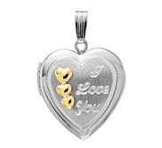 Sterling Silver   I Love You   Heart Photo Locket