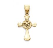 14k Yellow Gold Claddah Celtic Cross