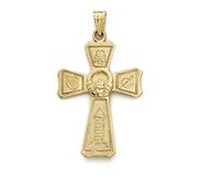 14k Yellow Gold Claddah Celtic Cross