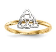 Ladies or Child 14K Two tone Polished Trinity Knot Ring