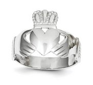 14k White Gold Men s Claddagh Ring