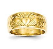 14K Polished Unisex Yellow Gold Claddagh Ring