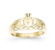 14k Polished Ladies Claddagh Ring