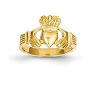 Unisex 14K Polished Claddagh Ring