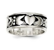 Unisex Sterling Silver Claddagh Design Ring