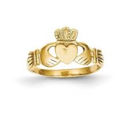 14K Polished Ladies Claddagh Ring