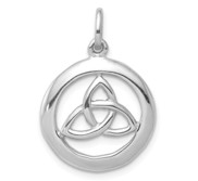 Sterling Silver Rhodium Plated Polished Celtic Symbol Pendant