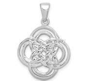 Sterling Silver Rhodium Plated Polished Pendant