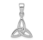 Sterling Silver Rhodium Plated Polished Celtic Trinity Pendant