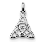 Sterling Silver Rhodium Plated Polished Trinity Knot Pendant