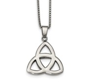 Stainless Steel Polished Trinity Knot Necklace with Chain