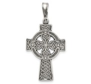 Sterling Silver Antiqued Celtic Cross Pendant