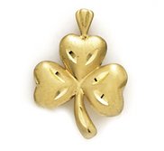 14K Yellow Gold Four Leaf Clover Charm