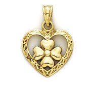 14K Yellow Gold Claddagh Charm