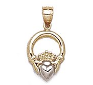 14K Yellow Gold Claddagh Charm or Pendant