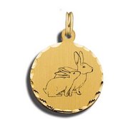 Rabbit Charm Black   White