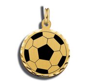 Soccer Charm Black   White