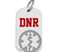 Stainless Steel Do Not Resuscitate Dog Tag Pendant