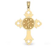 14k Yellow Gold Medical ID Cross Charm or Pendant