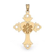 14k Gold Filled Medical ID Cross Charm or Pendant