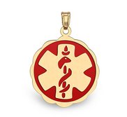 14k Gold Filled Medical ID Round Charm or Pendant