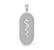 Sterling Silver Pill Shaped Medical ID Charm or Pendant