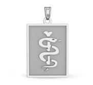 Sterling Silver Medical ID Rectangle Charm or Pendant