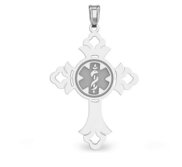 14k White Gold Medical ID Cross Charm or Pendant