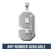 Personalized Single Number  Pendant