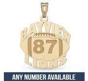 Custom Team Football Charm with Number